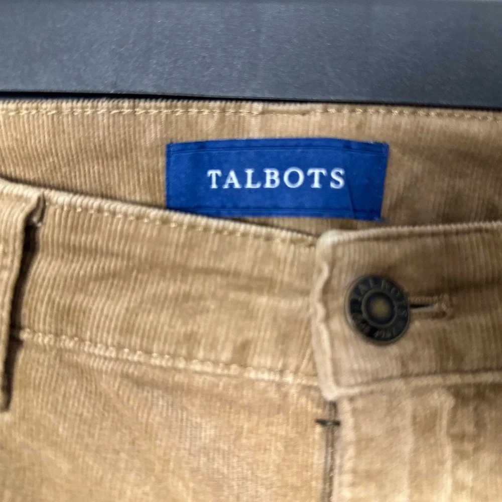 Talbots Womens 8 Corduroy Pants High Waist Straight Leg Brown Tan Khaki - Picture 5 of 10